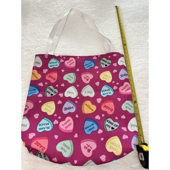 Taylor-Devotee Conversation Heart Tote Bag Accessory for Fans of Love Songs - Picture 2 of 4